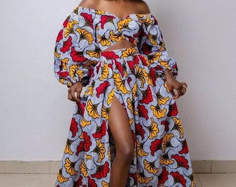 Two piece African dress for women/African women’s clothing/ African two piece set/ African dresses/Ankara dresses/African dresses for women