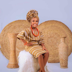 Asooke Outfits for little girls, 1st and 2nd birthday African outfit for little girls, Asooke Iro and buba for little girls