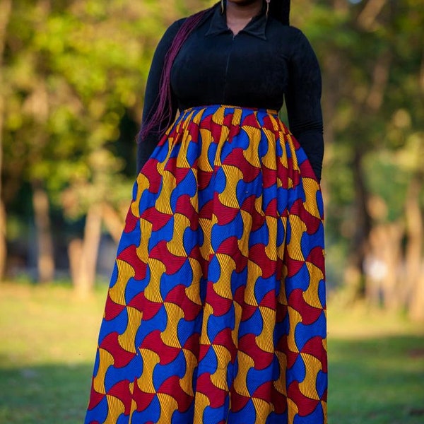 Jupe longue imprimée africaine, jupe africaine pour femme, robes africaines, robe d'Ankara, vêtements africains pour femmes, vêtements africains