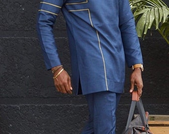 2 Piece African Suit for Men Dashiki Festival Suit Gift for Him African Attire Traditional Dashiki Men's Wedding Clothing Vintage Costume