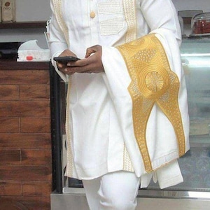 3pcs African Men Agbada | Agbada for Men | African Men Wedding Suit | Agbada for Wedding | Groomsmen Outfit | African Men&#39;s Clothing