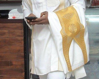 3 Stück Afrikanische Männer Agbada | Agbada für Männer | Afrikanischer Männer Hochzeitsanzug | Agbada für Hochzeit | Trauzeugen-Outfit | Afrikanische Herrenbekleidung