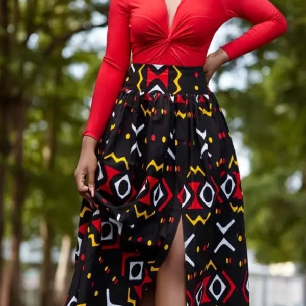 Jupe longue imprimée africaine, jupe africaine pour femme, robes africaines, robe d'Ankara, vêtements africains pour femmes, vêtements africains