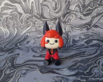Figura Chibi de Alastor Hazbin Hotel, arte de fan impreso en 3D
