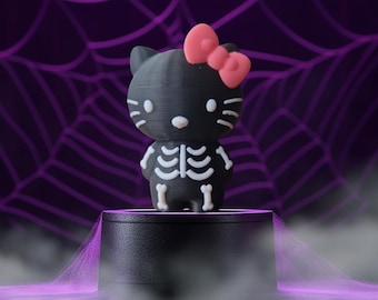 Figura de esqueleto de Hello Kitty, impresión 3D, decoración de Halloween