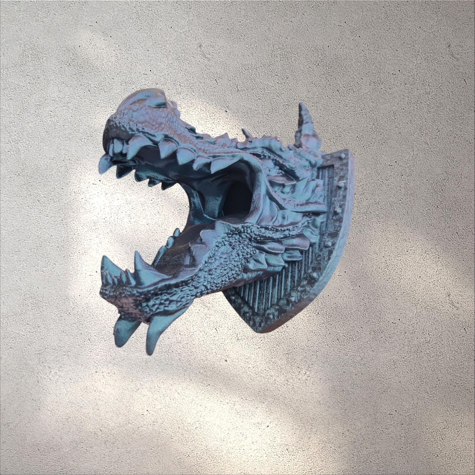 3D Printed Dragon Head Wall Display, Controller Holder, Headphone ...