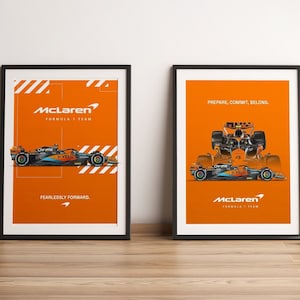 Conjunto de 2 pósteres de McLaren F1 (descargas instantáneas) / Póster de McLaren, póster de F1, póster de Lando Norris, póster de Oscar Piastri, impresión digital