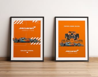 McLaren F1 Poster Set: Lando Norris & Oscar Piastri (Digital Print)
