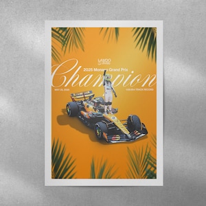 Lando Norris Poster | Lando Norris Monaco Poster, McLaren F1 Poster, Monaco Grand Prix Poster
