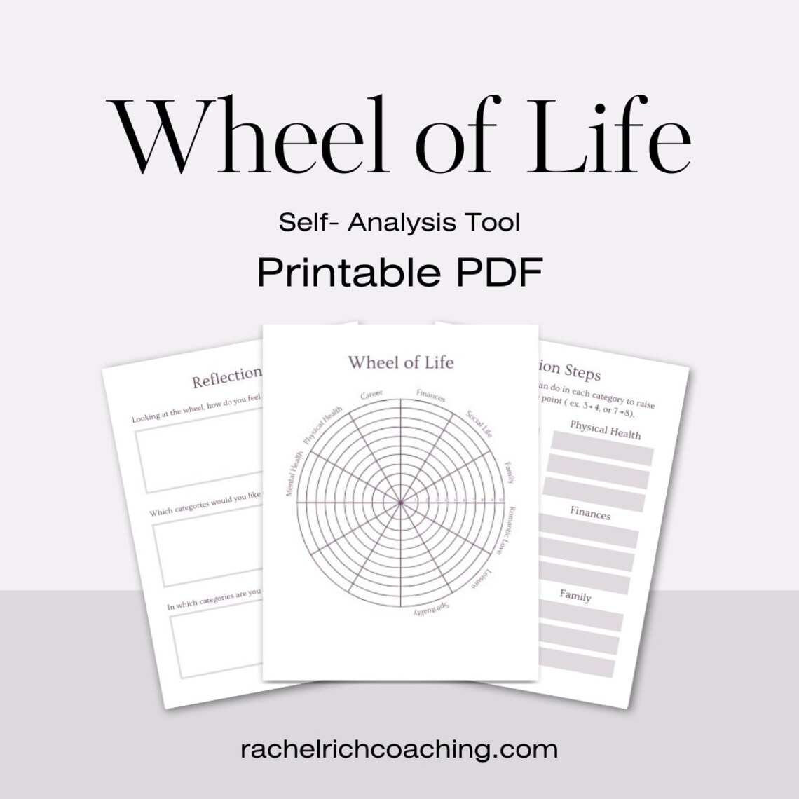 Wheel of Life Worksheet Template Wheel of Life Printable PDF - Etsy