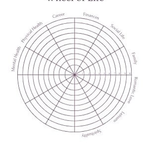 Wheel of Life Worksheet Template Wheel of Life Printable PDF - Etsy