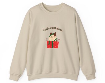 Purrfectly Wrapped: Grumpy Cat Sweatshirt for Cat Lovers & Holiday Cheer