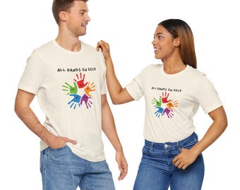 Colorful Handprint Graphic Tee: Therapy Team Shirt
