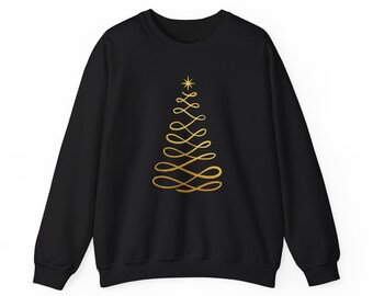 Celebrate Christmas in Style with This Black Christmas Tree Sweatshirt