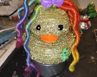 New custom made super size colorful hair bling duck