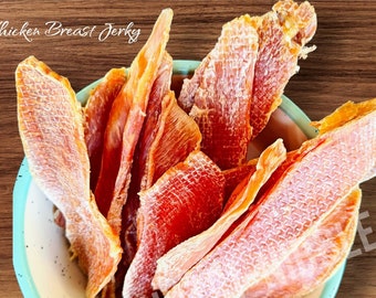 Air Dried Chicken Jerky Dog Treats Cat Treats - Single Ingredient, Hand Made, Small Batch, Long-Lasting, Personalizable, Collagen, Healthy