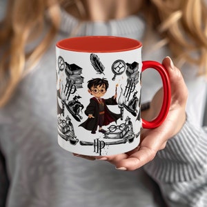 Zauberer Geschenk für Zauberer Fans Believe in Magic Lustige Kaffeetasse Niedliches farbiges Weihnachtsgeburtstagsgeschenk für Harry Fans Männer Frauen