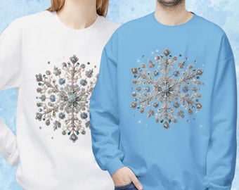 Snowflake Winter Sweatshirt  Christmas Hoodie for Women  Wear Snowflake Christmas Hoodie, Women Christmas Sweater, Winter Sweatshirt Gift