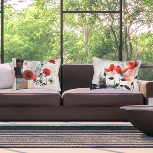 Floral Lumbar Pillow: Modern Flower Art Home Decor