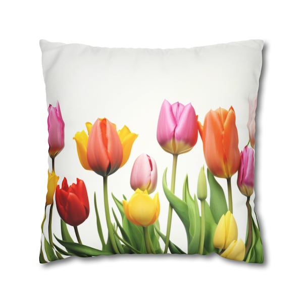 Tulips Pillow Cover, Floral Pillow Cover, Farmhouse decor, Mother's Day Gift, Tulips Pillow, Floral decor, Cushion Cover, Home Decor, Tulips