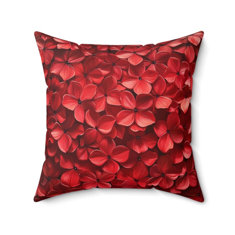 Faux Suede Square Pillow Floral Cottagecore Creeping Phlox Flowers for