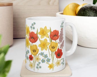 Wildflower Bouquet Ceramic Coffee Mug | Floral Design