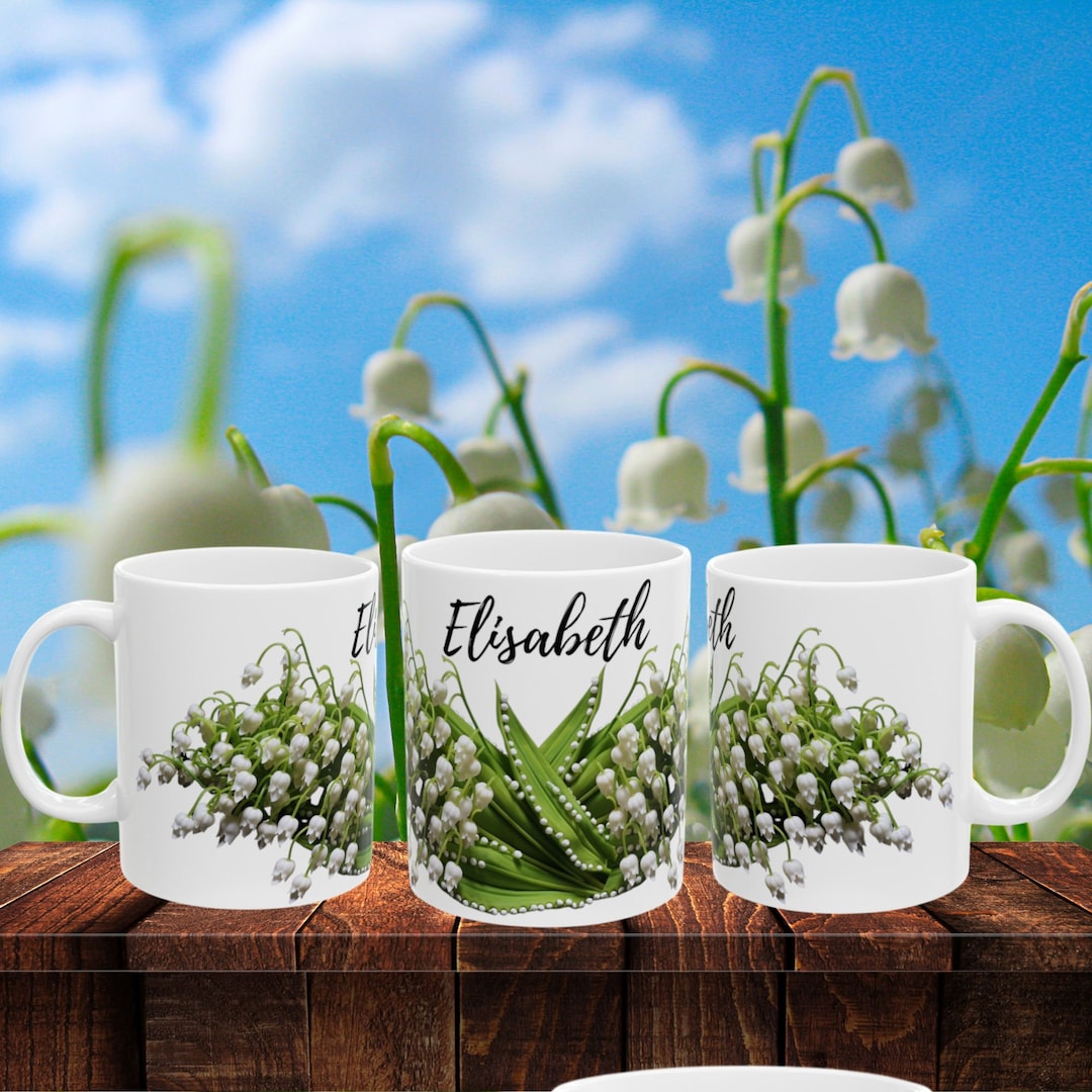 Personalized Lily of the Valley Flower Mug, Custom Name Gift - Etsy