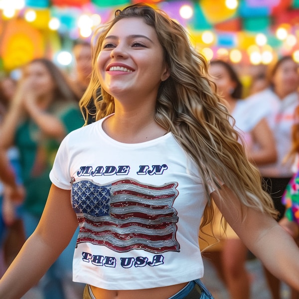 Made in the Usa Heritage Cropped T-Shirt,4th of July Shirt,Big USA Tshirt,Comfort Colors Usa Flag T-shirt,Usa Comfort Colors Tee, Usa Shirt