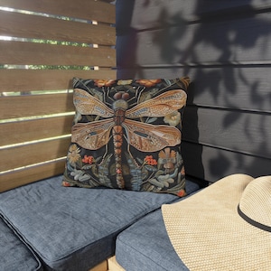 William Morris Dragonfly Art Pillow, William Morris Cushion Cover, Art Nouveau Pillow Case, Housewarming Gift Ancient Decorative Pillowcase