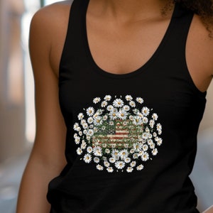 American Flag Racerback Tank Top: Patriotic Women&#39;s Shirt