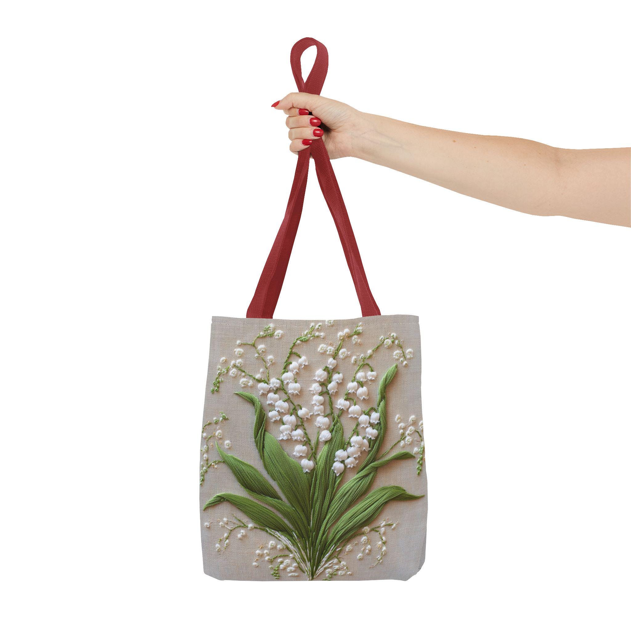Birth Month Flower Tote Bag - 14x16 Inch Canvas Bag, Personalized Bridesmaid Gift, Mother's Day Present - View #6