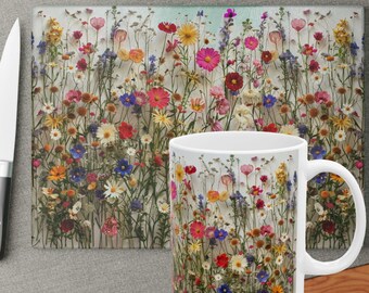 Wildflower Coffee Mug: Boho Cottagecore Floral Ceramic Mug