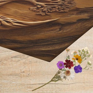 Tree of Life Glass Cutting Board, Charcuterie Board with Resin Epoxy, Wood Look Print, Perfect Wedding Gift, Artistic Serving Board,