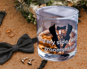 Engraved Whiskey Glass, Groomsman Proposal Gift