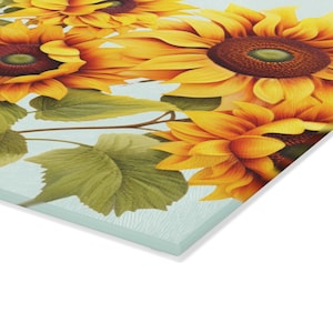 Wildflower Glass Cutting Board,  Sunflower Cutting Board,  Kitchen Accessory for Garden Lovers, Perfect Gift