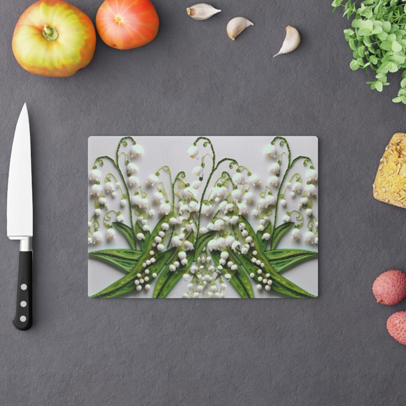 Wildflower Lily Glass Cutting Board,cutting Board,kitchen Essentials