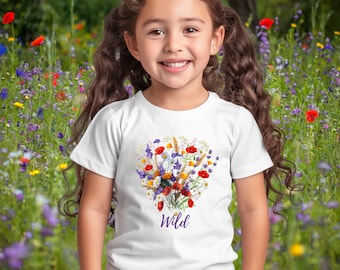 Kids Vintage Pressed Flowers Shirt: Comfort Colors Cottagecore Tee