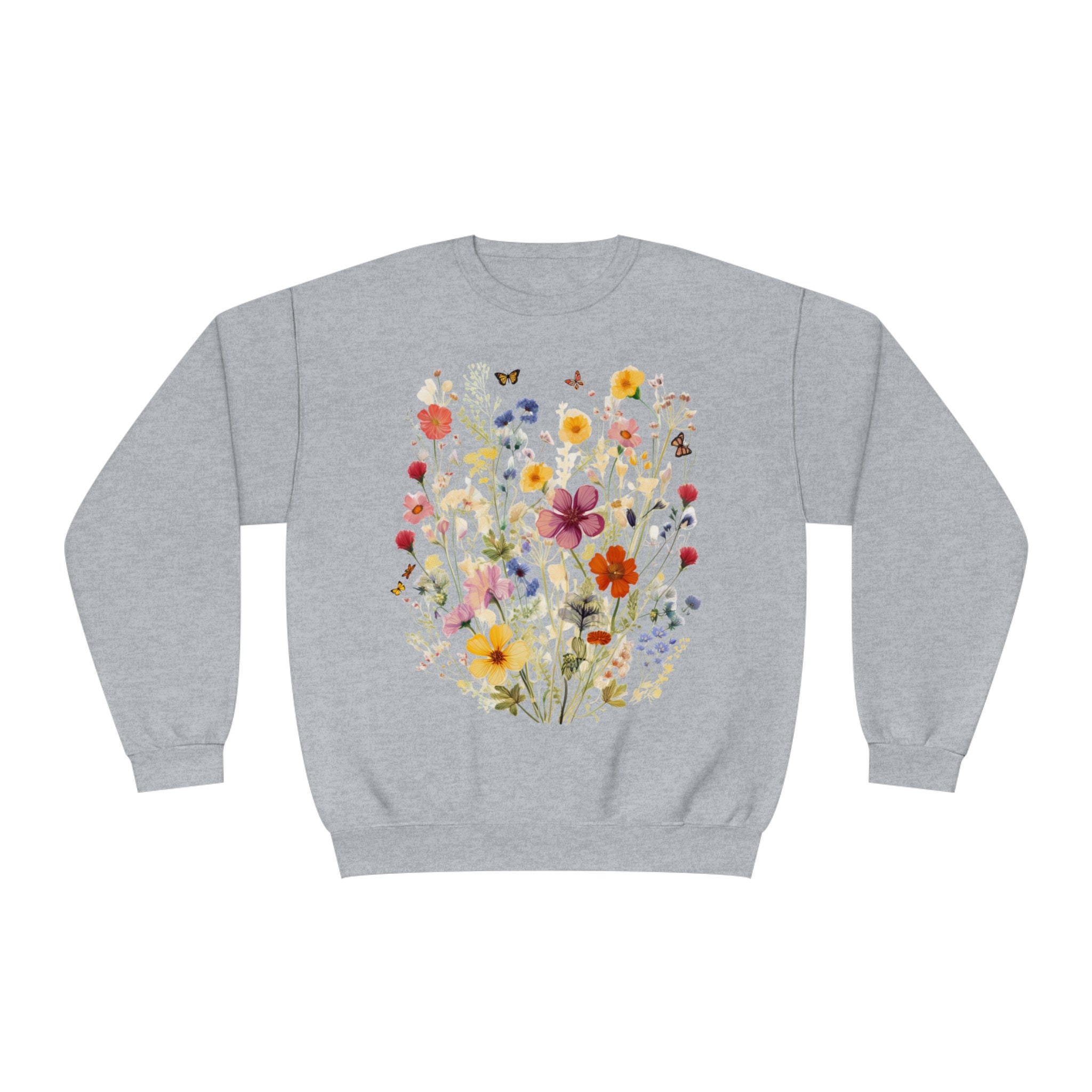 Vintage Flowers Art Prints Casual Cotton Sweatshirt