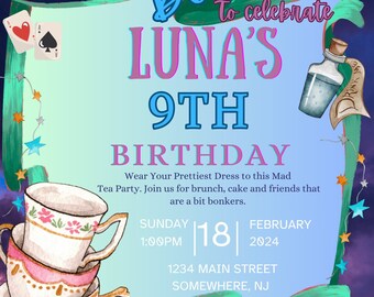 Alice in Wonderland Invitation
