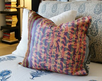 Juego de fundas de almohada de seda estampadas a mano: decoración estilo granja bohemia