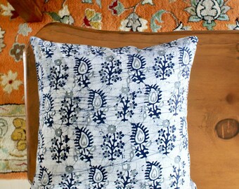 Juego de fundas de almohada con estampado de bloques: Batik Shibori Paisley, 20x20 cm, estilo rústico.