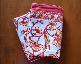 Fundas de almohada con estampado de bloques: Fundas de almohada de algodón orgánico con estampado floral para dormitorio (juego de dos)