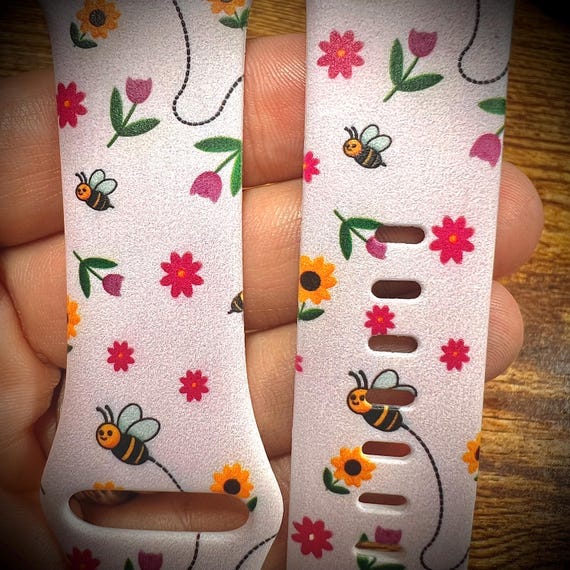 Bee watch Band spring watch Band bumble bee watch band summer watch band bee gift bee lover honey comb watch band