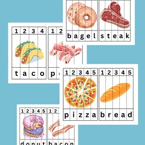 35 Digital Food and Snack Puzzles - Educational Printable for Kids With ...
