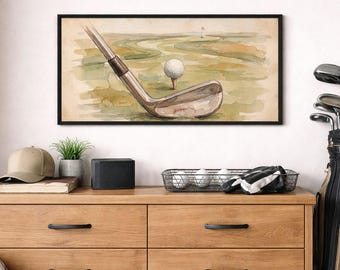 Quadro vintage da golf con cornice opaca.