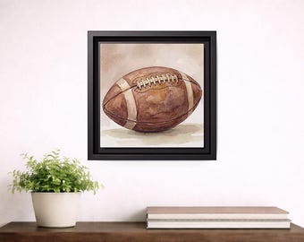 Quadro su tela opaca incorniciato con acquerello raffigurante un pallone da calcio.