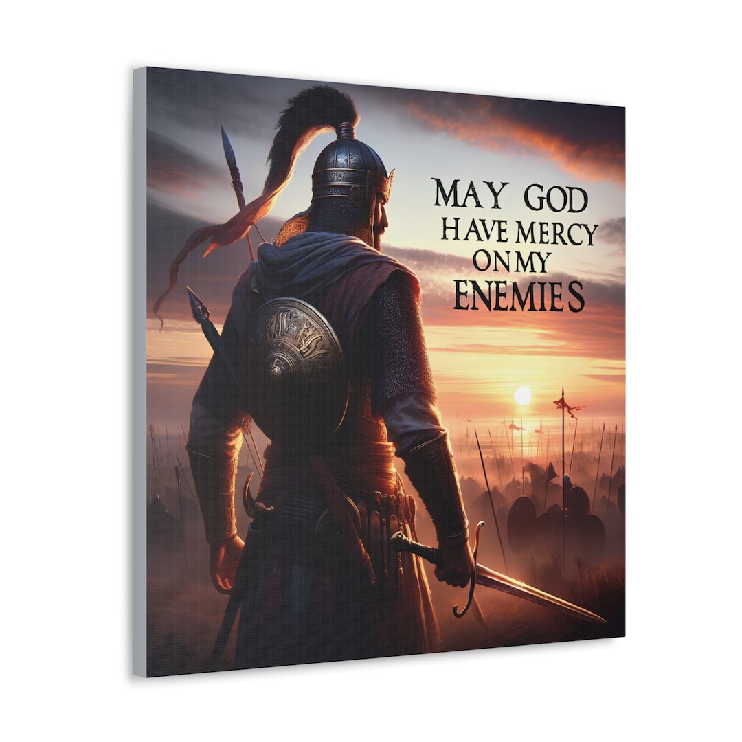May God Have Mercy on My Enemies Wall Art Office Wall Decor Millionaire Quote Art Hustle Canvas
