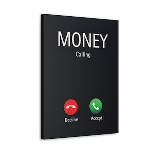 Digital Download Motivational Quote Wall Art | Money is Calling Instant Download | Hustle CEO Entrepreneur Poster | Inspirational Sayings