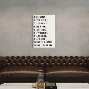 Inspirational wall art with powerful quotes like Start Doing, Keep Going, Hard Work, Trust the Process – Perfect for modern office or home decor, gym, or entrepreneur motivation.