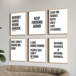 Office Wall Art, Set of 6 Printables, Home Office Decor, Motivational Poster, Inspirational Wall Art, Printable Wall Art, Office Decor Wall